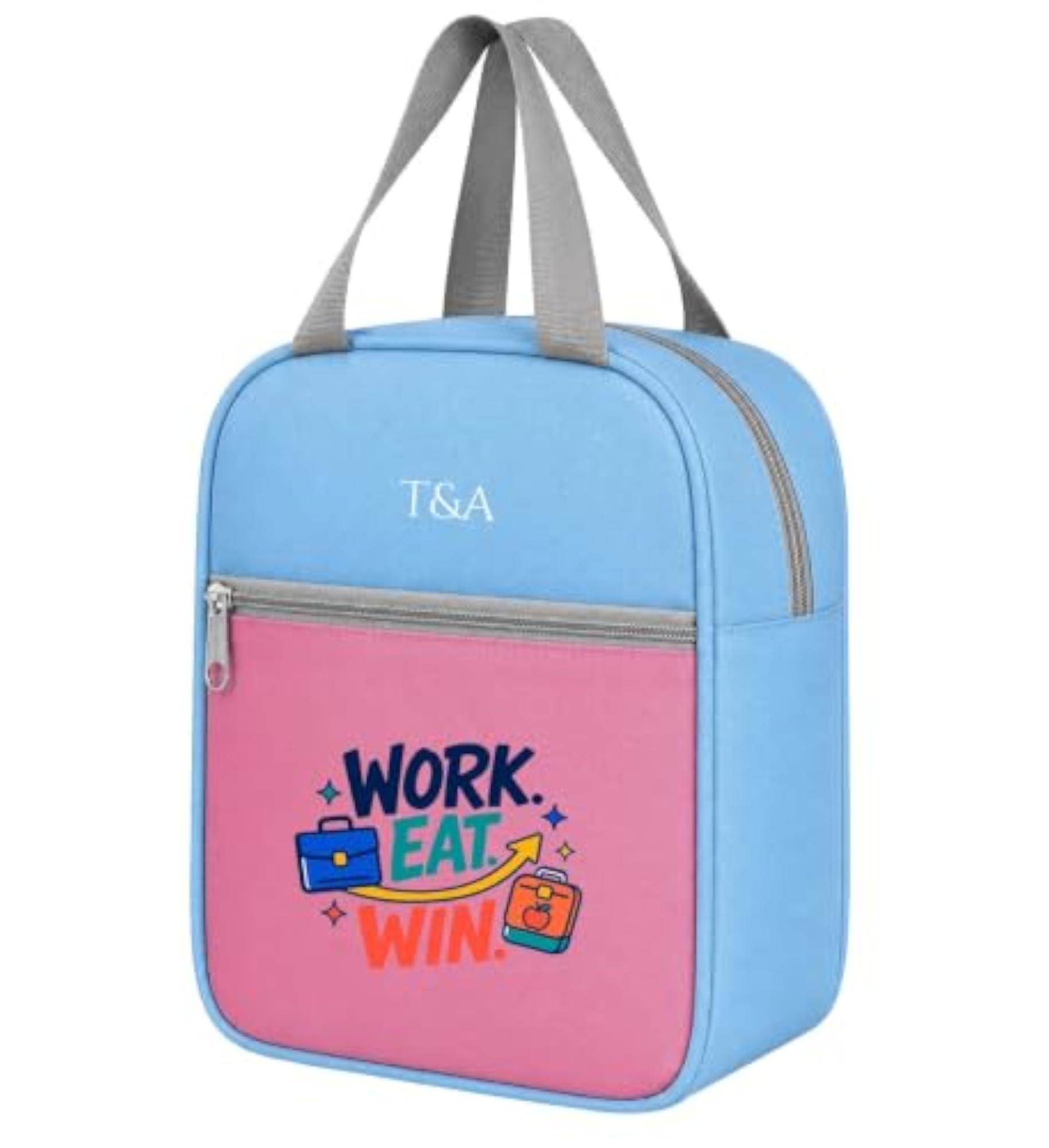 Elegant Reusable Lunch Bag with Front Pocket and Zipper